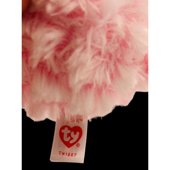 Ty Beanie Babies Beanie Boos Twiggy pink owl 2019 fluffy with glitter P11 - Picture 3 of 4